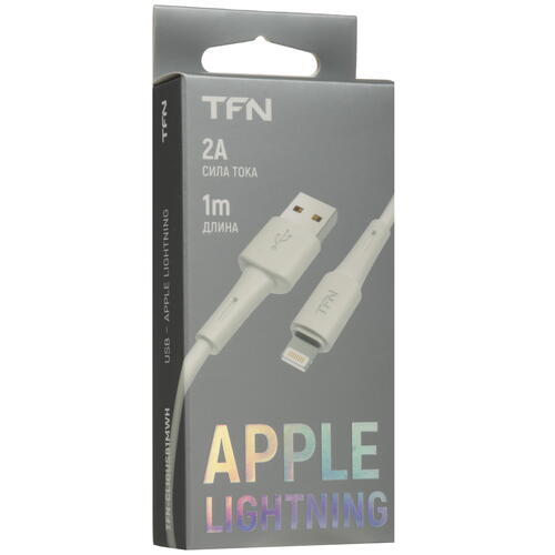 Купить Кабель круглый TFN Lightning 8-pin - USB 2.0 Type-A белый 1 м  5465319. Характеристики, отзывы и цены в Донецке