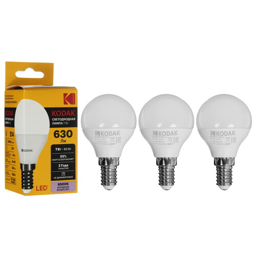 Купить Комплект светодиодных ламп Kodak P45-7W-865-E14  9305931. Характеристики, отзывы и цены в Донецке