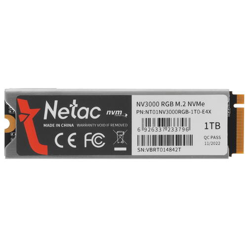 Купить 1000 ГБ M.2 NVMe накопитель Netac NV3000 RGB [NT01NV3000RGB-1T0-E4X]  9920064. Характеристики, отзывы и цены в Донецке