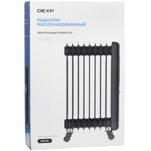 Купить Масляный обогреватель DEXP OH-2009EB черный  9106739. Характеристики, отзывы и цены в Донецке