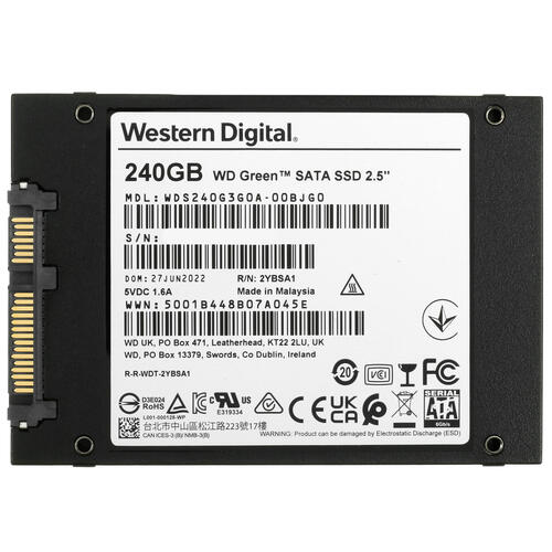 Купить 240 ГБ 2.5" SATA накопитель WD Green [WDS240G3G0A]  5063412. Характеристики, отзывы и цены в Донецке