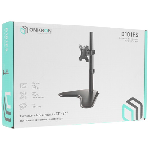 Купить Крепление для мониторов ONKRON D101FS  4870096. Характеристики, отзывы и цены в Донецке