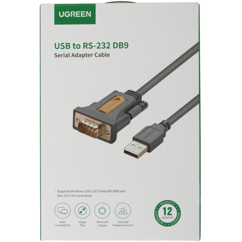 Купить Кабель Ugreen USB 2.0 Type-A - COM(RS232) 9pin  4714246. Характеристики, отзывы и цены в Донецке