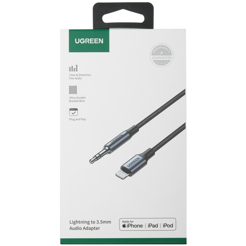 Купить Кабель   Ugreen Lightning - jack 3.5 мм черный  9983461. Характеристики, отзывы и цены в Донецке
