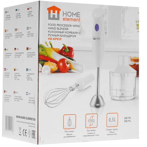 Купить Блендер погружной HOME ELEMENT HE-KP839 красный гранат черный  9033654. Характеристики, отзывы и цены в Донецке