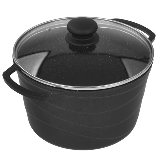 Купить Кастрюля НМП Литая Каменная 186640 4 л 22 см черный  9149668. Характеристики, отзывы и цены в Донецке