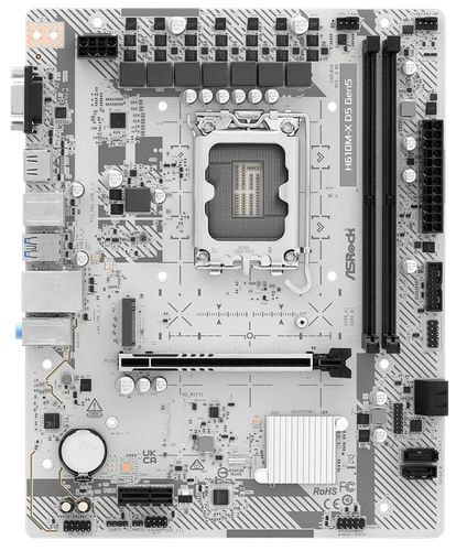 Купить Материнская плата ASRock H610M-X D5 Gen5  5922676. Характеристики, отзывы и цены в Донецке