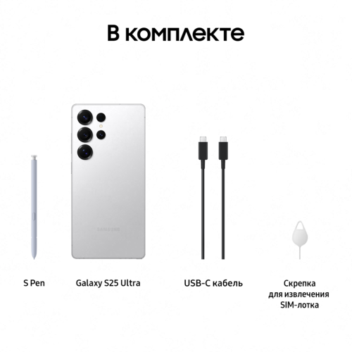 Купить 6.9" Смартфон Samsung Galaxy S25 Ultra 1024 ГБ серебристый  5614487. Характеристики, отзывы и цены в Донецке