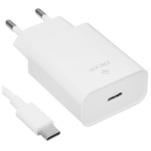 Купить Сетевое зарядное устройство DEXP IET25CD белый  5402361. Характеристики, отзывы и цены в Донецке