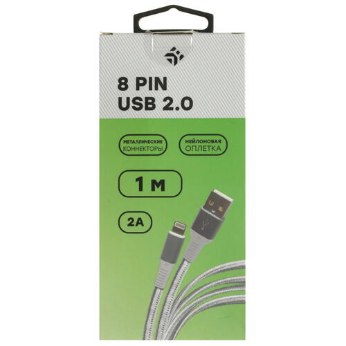 Купить Кабель плоский DEXP Lightning 8-pin - USB 2.0 Type-A белый 1 м  4834196. Характеристики, отзывы и цены в Донецке