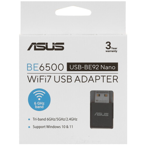 Купить Wi-Fi адаптер ASUS USB-BE92 Nano  5628607. Характеристики, отзывы и цены в Донецке