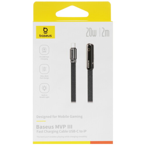 Купить Кабель плоский Baseus Lightning 8-pin - USB Type-C черный 2 м  5627697. Характеристики, отзывы и цены в Донецке