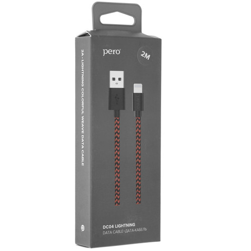Купить Кабель PERO Lightning 8-pin - USB Type-A красный  5048602. Характеристики, отзывы и цены в Донецке