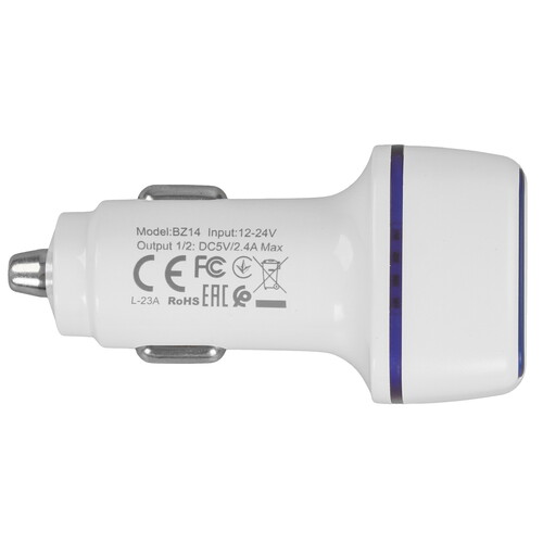 Купить Автомобильное ЗУ Borofone BZ14 белый  9244270. Характеристики, отзывы и цены в Донецке