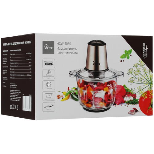 Купить Измельчитель  VIXTER HCW-4060 серебристый  5069345. Характеристики, отзывы и цены в Донецке