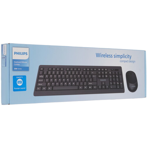 Купить Клавиатура+мышь беспроводная   Philips SPT6324 черный  9251631. Характеристики, отзывы и цены в Донецке