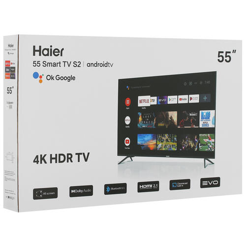 Купить 55" (140 см) Телевизор Haier 55 Smart TV S2 черный  5458410. Характеристики, отзывы и цены в Донецке