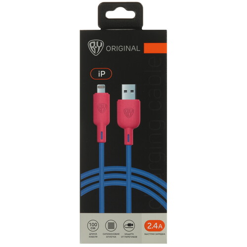 Купить Кабель круглый BY Lightning 8-pin - USB 2.0 Type-A синий 1 м  5482074. Характеристики, отзывы и цены в Донецке