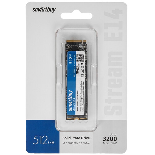 Купить 512 ГБ M.2 NVMe накопитель Smartbuy Stream E14 [SBSSD512-STE14-M2P3]  9140442. Характеристики, отзывы и цены в Донецке