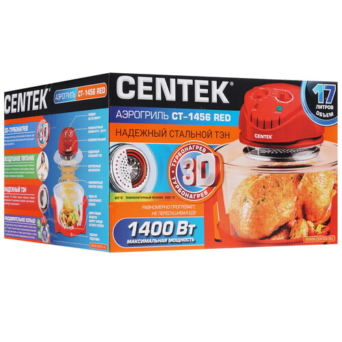 Купить Аэрогриль Centek Ct-1456 красный  1632480. Характеристики, отзывы и цены в Донецке