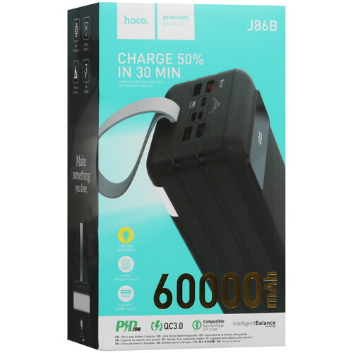 Купить Портативный аккумулятор Hoco J86B Electric черный  5475263. Характеристики, отзывы и цены в Донецке