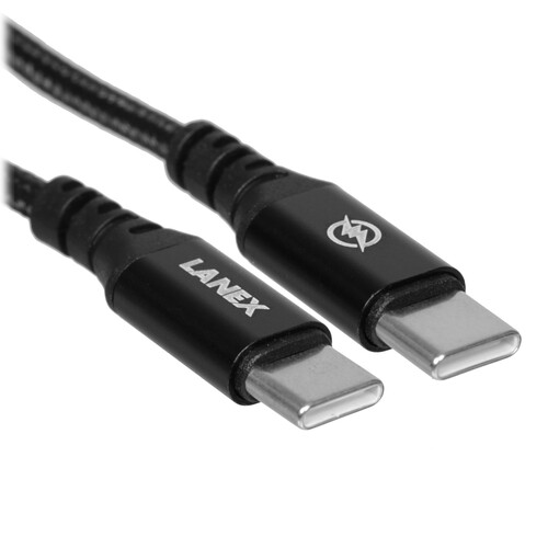 Купить Кабель круглый LANEX USB Type-C - USB Type-C черный 1 м  9280458. Характеристики, отзывы и цены в Донецке