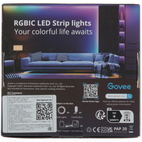 Купить Светодиодная лента Govee Wi-Fi RGBIC LED Strip Light - With Protective Coating  5488131. Характеристики, отзывы и цены в Донецке