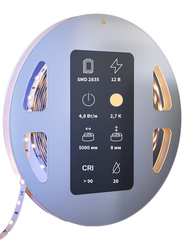 Купить Светодиодная лента Maytoni 12В 2835 4.8Вт/м 2700K 5м IP 20  9185053. Характеристики, отзывы и цены в Донецке