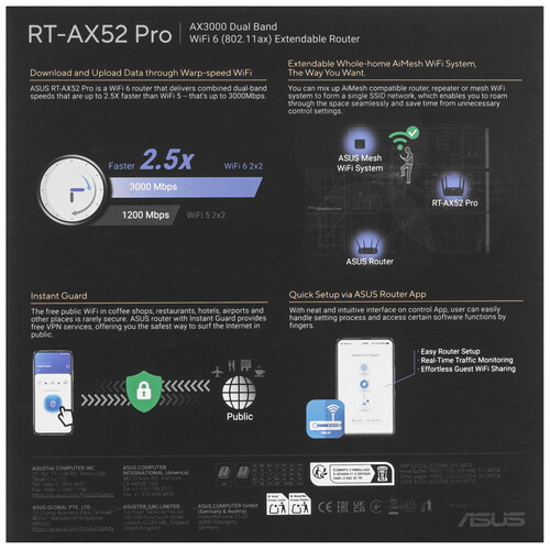 Купить Wi-Fi роутер ASUS RT-AX52 Pro  5635742. Характеристики, отзывы и цены в Донецке