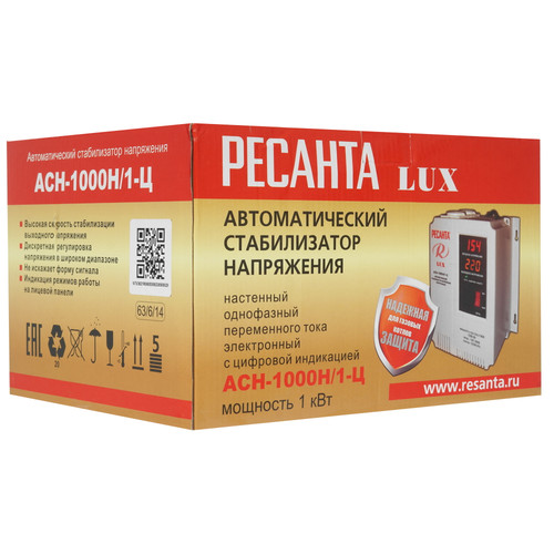 Купить Стабилизатор напряжения Ресанта АСН-1000Н/1-Ц Lux  7901463. Характеристики, отзывы и цены в Донецке