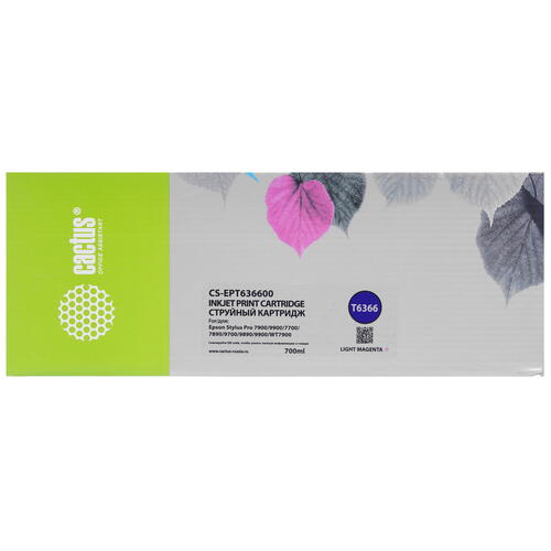 Купить Картридж Cactus CS-EPT636600 светло-пурпурный  9926192. Характеристики, отзывы и цены в Донецке