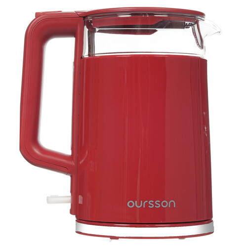 Купить Электрочайник Oursson EK1732W/DC красный  8190033. Характеристики, отзывы и цены в Донецке