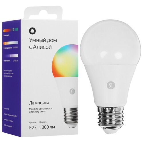 Купить Умная светодиодная лампа Яндекс YNDX-00553 RGB  5603531. Характеристики, отзывы и цены в Донецке