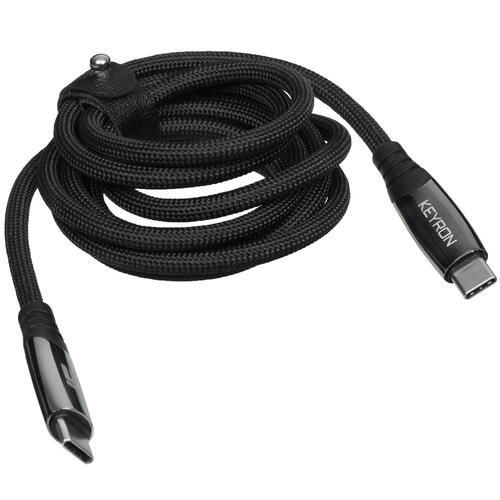 Купить Кабель круглый KEYRON USB Type-C - USB Type-C черный 1.5 м  5433022. Характеристики, отзывы и цены в Донецке