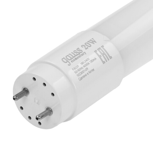 Купить Лампа светодиодная Gauss Elementary T8 20W 1560lm 4000K G13 1200mm стекло LED 1/30  9109907. Характеристики, отзывы и цены в Донецке