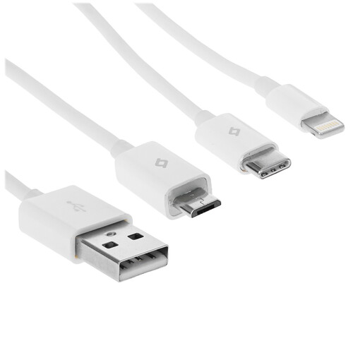 Купить Кабель круглый TTEC Lightning 8-pin, micro USB, USB Type-C - USB 2.0 Type-A белый 1.2 м  9140754. Характеристики, отзывы и цены в Донецке