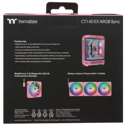 Купить Комплект вентиляторов Thermaltake CT140 EX ARGB Sync Pink  5608994. Характеристики, отзывы и цены в Донецке