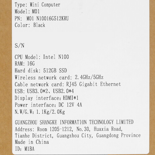 Купить Мини ПК Teclast M01 [M01 N10016G512KRU]  5611072. Характеристики, отзывы и цены в Донецке