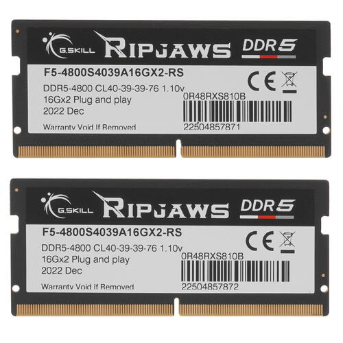 Купить Оперативная память SODIMM G.Skill Ripjaws [F5-4800S4039A16GX2-RS] 32 ГБ  5087413. Характеристики, отзывы и цены в Донецке