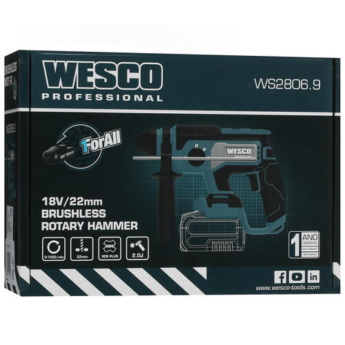 Купить Перфоратор Wesco WS2806.9 1ForAll 18V , Без ЗУ, Без АКБ  5410732. Характеристики, отзывы и цены в Донецке
