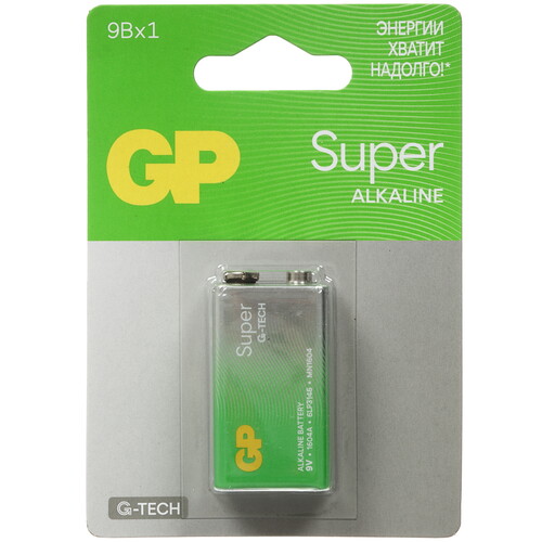 Купить Батарейка GP Super крона (6LR61/6F22/CR-9V)  5626896. Характеристики, отзывы и цены в Донецке