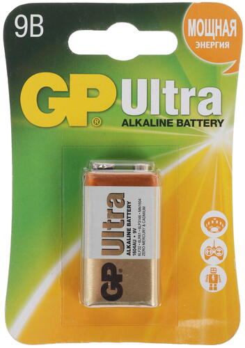 Купить Батарейка GP Ultra крона / крона (6LR61/6F22/CR-9V)  1135692. Характеристики, отзывы и цены в Донецке