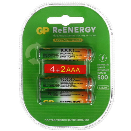 Купить Аккумулятор GP 100AAAHC4/2-2CR6 950 мА*ч  5634204. Характеристики, отзывы и цены в Донецке