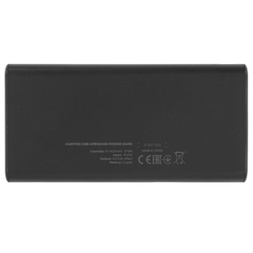 Купить Портативный аккумулятор Canyon PB-106 черный  5332382. Характеристики, отзывы и цены в Донецке