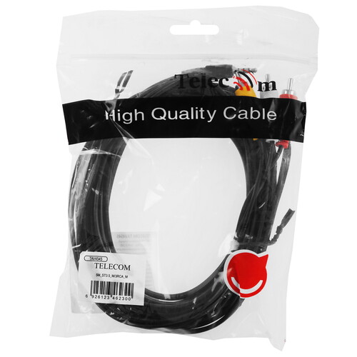 Купить Кабель   Telecom jack 3.5 мм - 3RCA черный  5602581. Характеристики, отзывы и цены в Донецке
