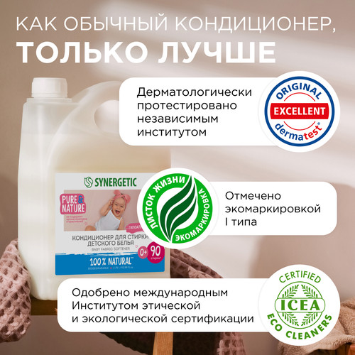 Купить Кондиционер для стирки SYNERGETIC 110272  9350097. Характеристики, отзывы и цены в Донецке