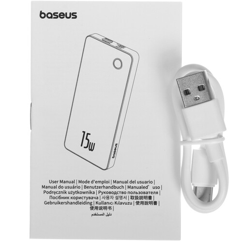 Купить Портативный аккумулятор Baseus Airpow Lite белый  9166916. Характеристики, отзывы и цены в Донецке