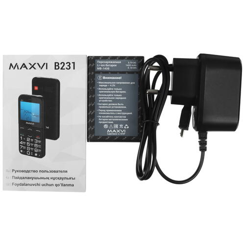 Купить Сотовый телефон Maxvi B231 черный  9936253. Характеристики, отзывы и цены в Донецке
