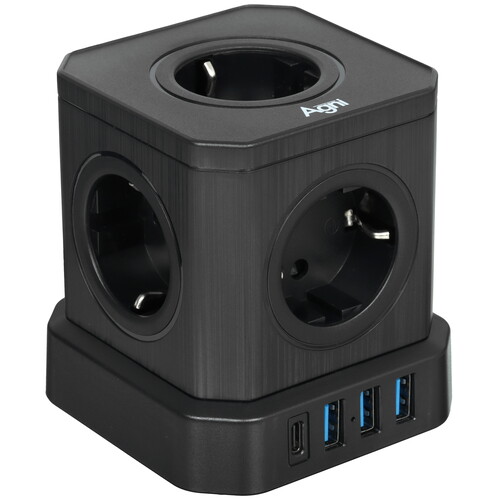 Купить Сетевой фильтр AGNI TP-VE4U5E-C черный  9289304. Характеристики, отзывы и цены в Донецке