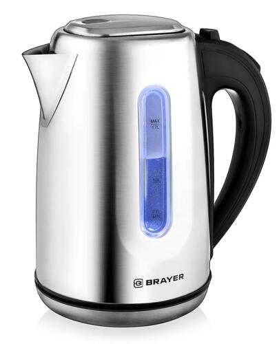 Купить Электрочайник BRAYER BR1014 серебристый  8194660. Характеристики, отзывы и цены в Донецке